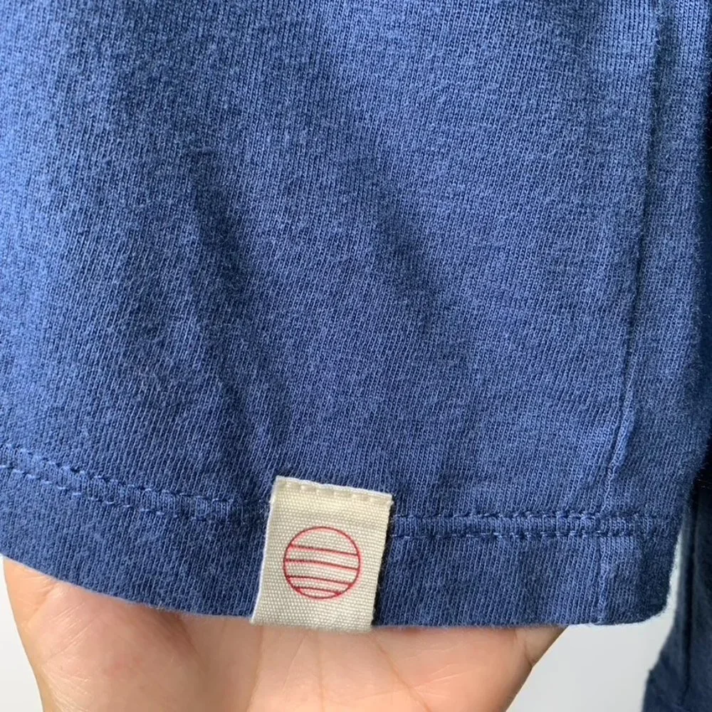 Marine Layer Men's Blue Long Sleeve Cooper Tee Indigo Sunset Stripes Sz Medium